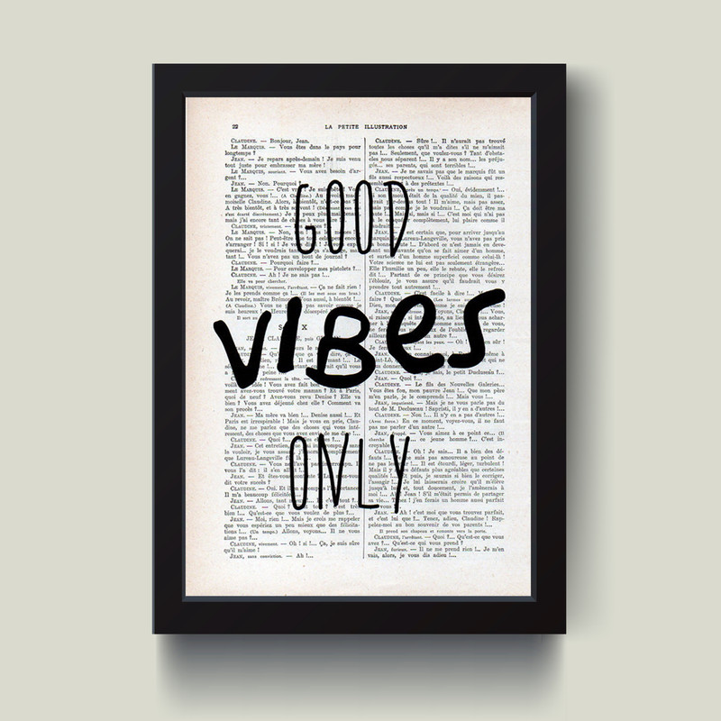 تابلو مدل انگیزشی Good Vibes Only کد m2453-b